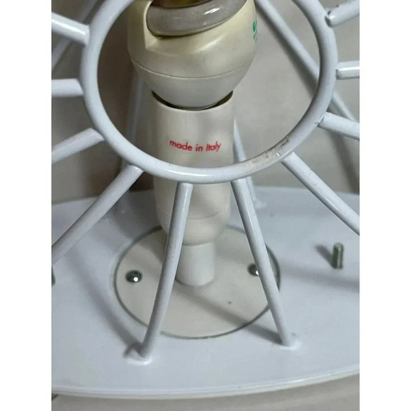 Two Italian AXO Fan Caged Light Fixture Desktop Tabletop Electric Bulb White - Picture 3 of 10